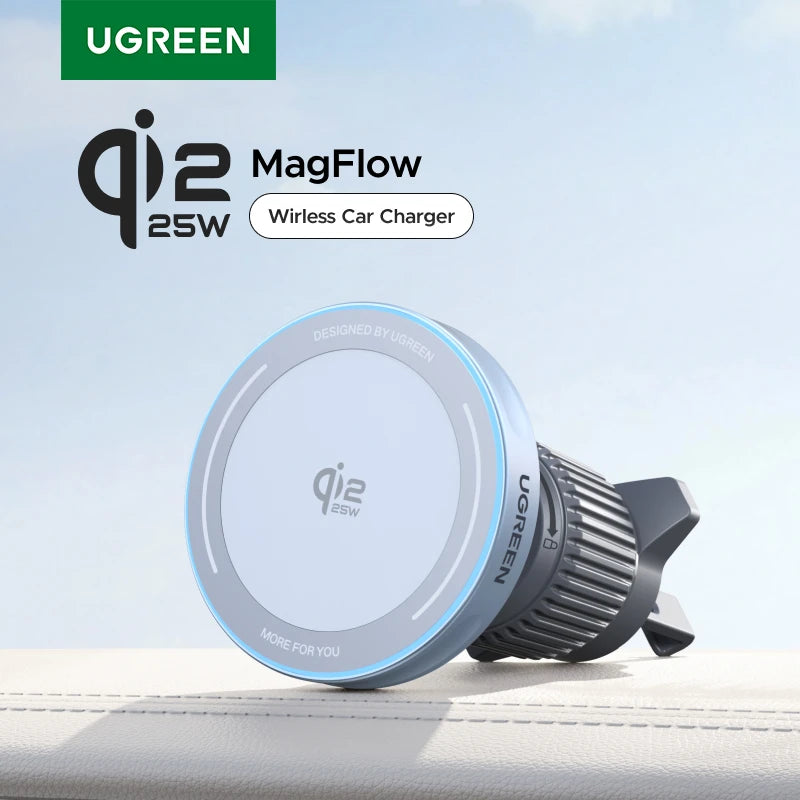 Cargador Inalámbrico para Coche UGREEN Qi2 – 15W/25W MagSafe