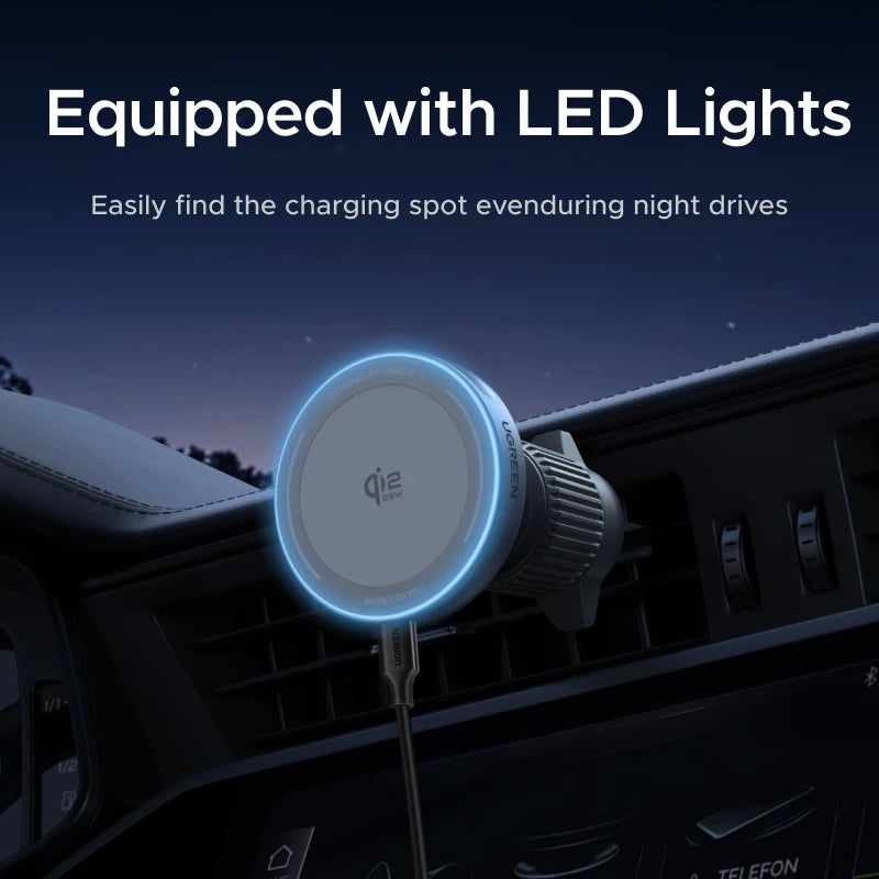 Cargador Inalámbrico para Coche UGREEN Qi2 – 15W/25W MagSafe
